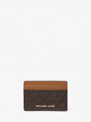 Michael Kors Logo Card Case Kartenhülle Damen Braun | JZ2346958