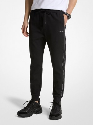 Michael Kors Logo Tape Cotton Blend Jogger Hose Herren Schwarz | SV5239681