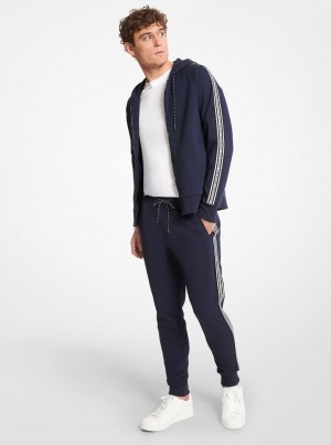 Michael Kors Logo Tape Cotton Blend Jogger Hose Herren Midnight | YR3408271