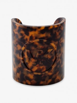 Michael Kors Logo Tortoiseshell Acetate Cuff Armbänder Damen Tortoise | WY9045823