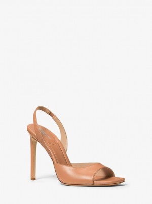 Michael Kors Marisa Leather Sandal Sandalen Damen Suntan | PA4120576