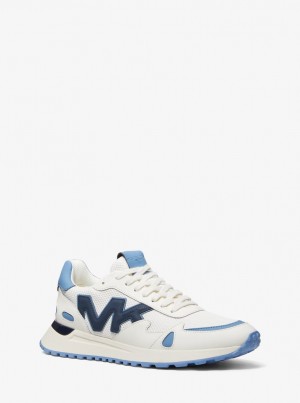 Michael Kors Miles Leather and Mesh Trainer Sportschuhe Herren Mehrfarbig | NY8509713