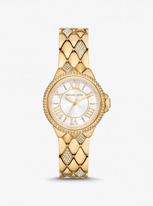 Michael Kors Mini Camille Pave Gold-Tone Watch Gold-tone Damen Gold | OR2179084