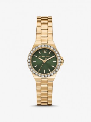Michael Kors Mini Lennox Pave Gold-Tone Watch Gold-tone Damen Gold | GJ4583970