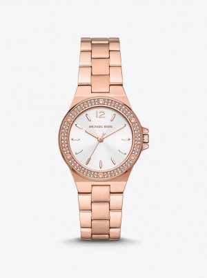 Michael Kors Mini Lennox Pave Rose Gold-Tone Watch Gold-tone Damen Rosa Gold | MV6247580