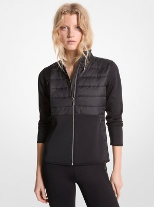Michael Kors Mixed-Media Jacket Jacken Damen Schwarz | VI2048156