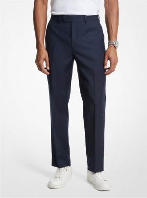 Michael Kors Modern-Fit Wool Blend Suit Pants Hose Herren Navy | AE1278630