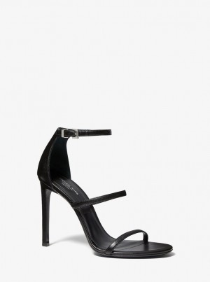 Michael Kors Nadege Leather Sandal Sandalen Damen Schwarz | NB1925406