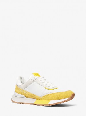 Michael Kors Nova Suede and Nylon Trainer Sneakers Damen Hellmehrfarbig | YL6583210