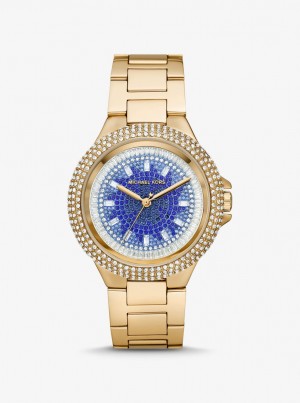 Michael Kors Oversized Camille Ombre Pave Gold-Tone Watch Gold-tone Damen Gold | AQ3982657