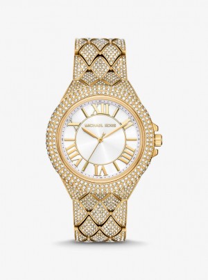 Michael Kors Oversized Camille Pave Gold-Tone Watch Gold-tone Damen Gold | BC7684395