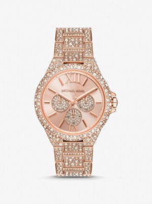 Michael Kors Oversized Camille Pave Rose Gold-Tone Watch Oversized Damen Rosa Gold | IN9053861