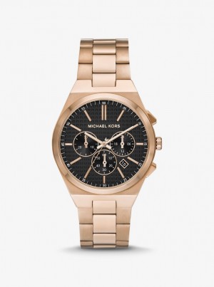 Michael Kors Oversized Lennox Beige Gold-Tone Watch Gold-tone Herren Husk | OY9087316