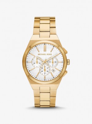 Michael Kors Oversized Lennox Gold-Tone Watch Gold-tone Herren Gold | BH7042156