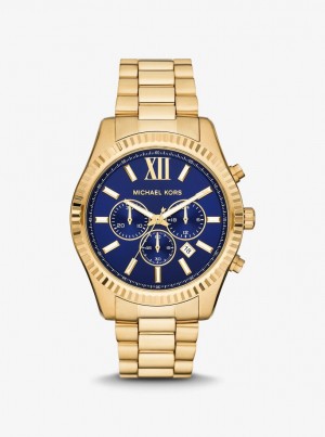 Michael Kors Oversized Lexington Gold-Tone Watch Gold-tone Herren Gold | LO0194862