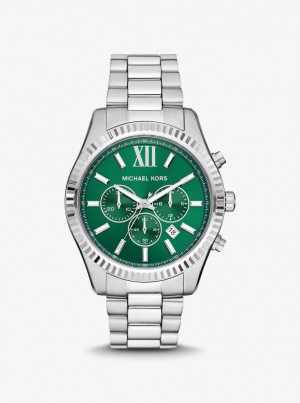 Michael Kors Oversized Lexington Silver-Tone Watch Silver-tone Herren Silber | YN2759314