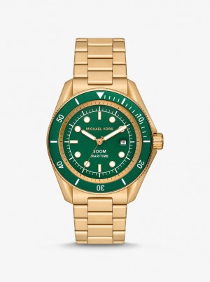 Michael Kors Oversized Maritime Gold-Tone Watch Gold-tone Herren Gold | CK2913680
