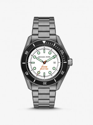 Michael Kors Oversized Maritime Gunmetal Watch Oversized Herren Grau | XK8254370