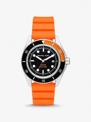 Michael Kors Oversized Maritime Silicone Watch Silicone Herren Orange | UH9815063