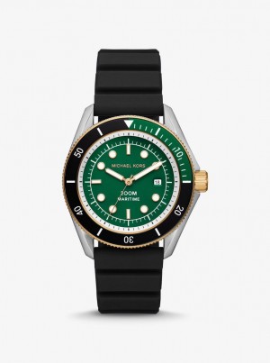 Michael Kors Oversized Maritime Silicone Watch Silicone Herren Schwarz | BN9217463