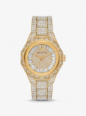 Michael Kors Oversized Raquel Pave Gold-Tone Watch Gold-tone Damen Gold | CR7382590