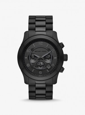Michael Kors Oversized Runway Black-Tone Watch Black-tone Herren Schwarz | LS1067253