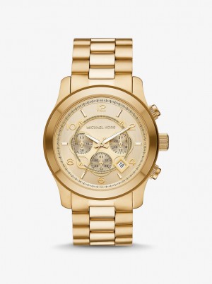 Michael Kors Oversized Runway Gold-Tone Watch Gold-tone Herren Gold | SC8657314