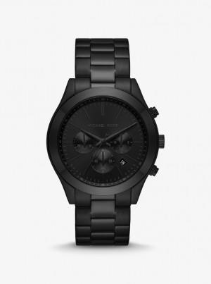 Michael Kors Oversized Slim Runway Black-Tone Watch Black-tone Herren Schwarz | FG2390617