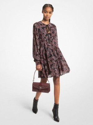 Michael Kors Paisley Georgette Dress Kleid Damen Royalpink | GP6182049