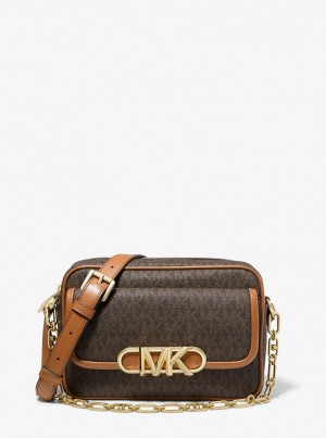 Michael Kors Parker Medium Logo Crossbody Bag Umhängetasche Damen Brn/Acorn | RP0864512