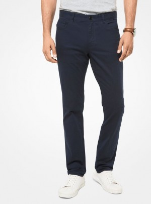 Michael Kors Parker Slim-Fit Stretch-Twill Pants Hose Herren Midnight | FK3172058