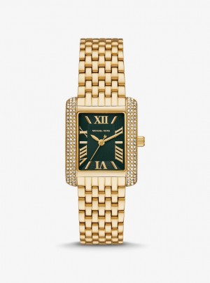 Michael Kors Petite Emery Pave Gold-Tone Watch Gold-tone Damen Gold | OU0975238