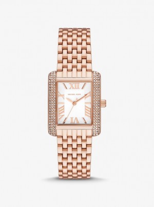 Michael Kors Petite Emery Pave Rose Gold-Tone Watch Gold-tone Damen Rosa Gold | CM1069243