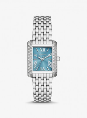 Michael Kors Petite Emery Pave Silver-Tone Watch Silver-tone Damen Silber | QS2593014