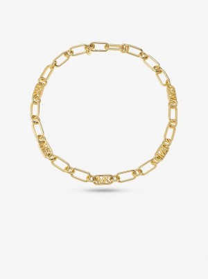 Michael Kors Precious Metal-Plated Brass Chain Link Necklace Ketten Damen Gold | TA8231670