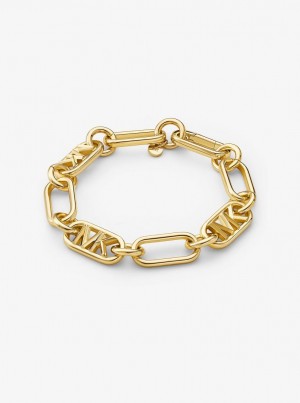 Michael Kors Precious Metal-Plated Brass Chain Link Bracelet Armbänder Damen Gold | KC9706135