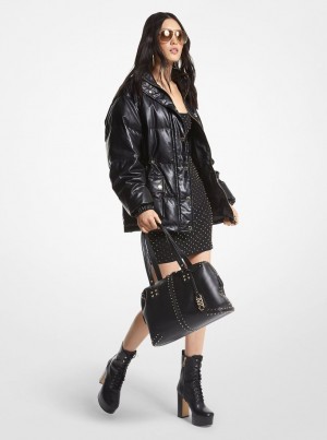 Michael Kors Quilted Coated Puffer Jacket Jacken Damen Schwarz | RS0196325
