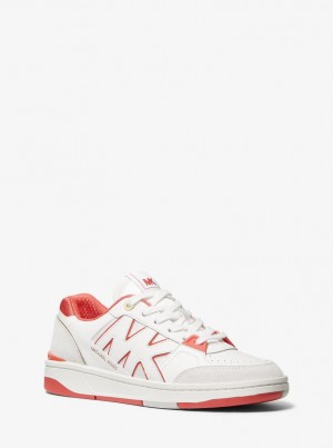 Michael Kors Rebel Leather Sneaker Sneakers Damen Koralle Mehrfarbig | EU4352691