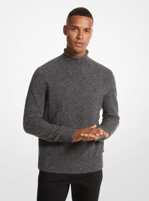 Michael Kors Recycled Wool Blend Roll-Neck Sweater Pullover Herren Grau | GF0418293