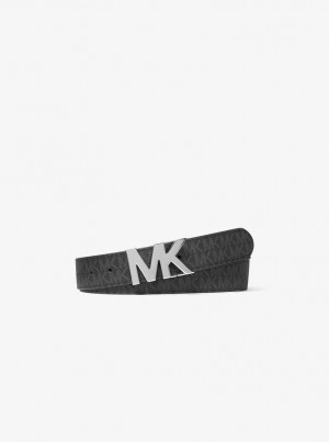 Michael Kors Reversible Logo Buckle Belt Gürtel Herren Schwarz | VB7439561