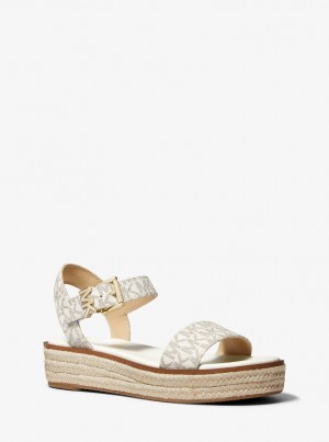 Michael Kors Richie Logo Platform Espadrille Sandal Sandalen Damen Hellgelb | KM2970318