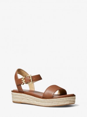 Michael Kors Richie Platform Espadrille Sandal Sandalen Damen Luggage | JM3725164