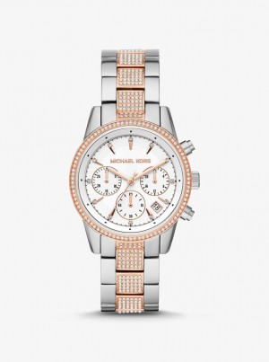 Michael Kors Ritz Pave Two-Tone Watch Two-tone Damen Two Tone | XQ0482765