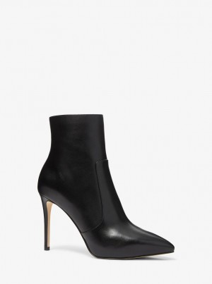 Michael Kors Rue Leather Boot Stiefeletten Damen Schwarz | PF3679082