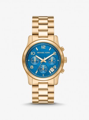 Michael Kors Runway Gold-Tone Watch Gold-tone Damen Gold | QF9041685