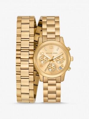Michael Kors Runway Gold-Tone Wrap Watch Gold-tone Damen Gold | GE8632407