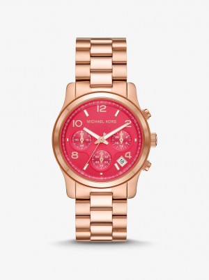 Michael Kors Runway Rose Gold-Tone Watch Rose Gold-tone Damen Rosa Gold | RI1703842