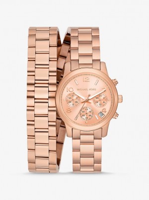 Michael Kors Runway Rose Gold-Tone Wrap Watch Gold-tone Damen Rosa Gold | PL4691287