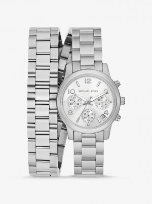 Michael Kors Runway Silver-Tone Wrap Watch Silver-tone Damen Silber | CP6492831