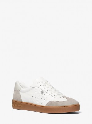 Michael Kors Scotty Leather Sneaker Sneakers Damen Grau | BG3468507